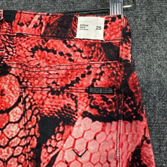 Hudson Jeans Womens 25 Nico Midrise Super Skinny Washed Red Cotton Stretch NEW - Picture 12 of 12